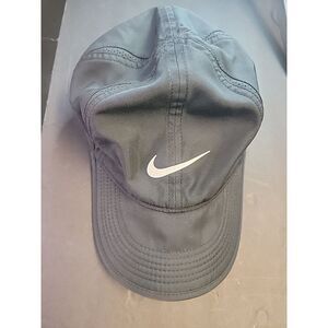 Nike Hat Cap‎ Strap Back Black White Swoosh Logo Drifit Outdoor Casual Mens